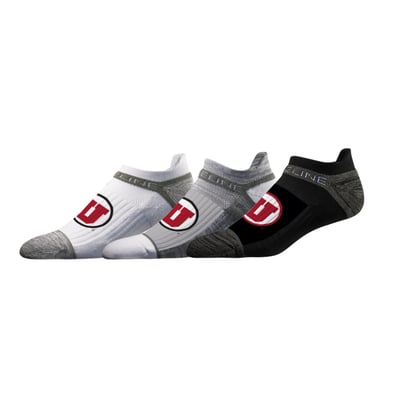 Utah Utes Strideline Unisex Premium 3-Pack Team Logo Ankle Socks Set