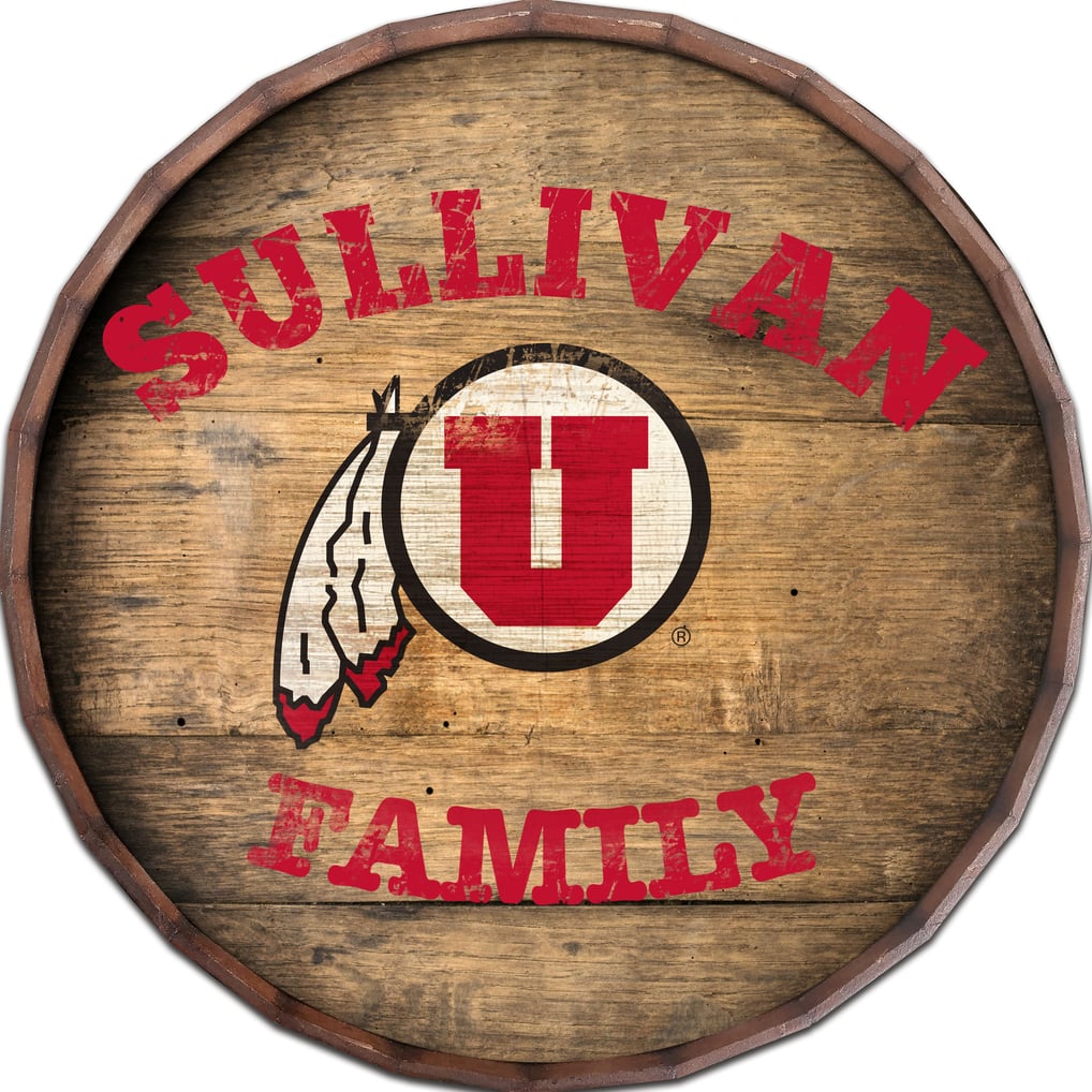 Utah Utes 24" Personalized Barrel Top
