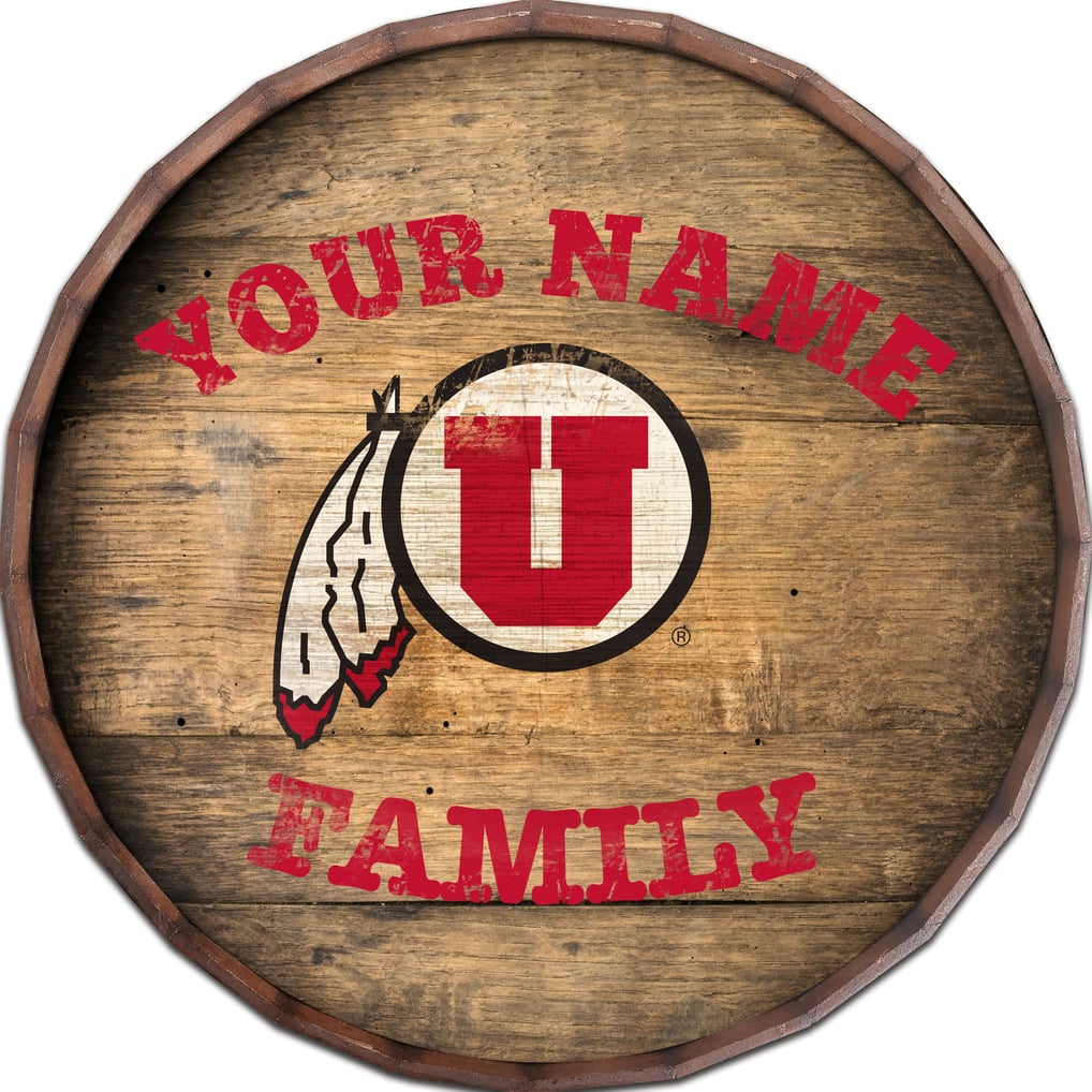 Utah Utes 24" Personalized Barrel Top