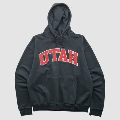 Utah Utes Champion 2000s Hooded Pullover Sweatshirt - Black - S by Fanatics Real Vintage