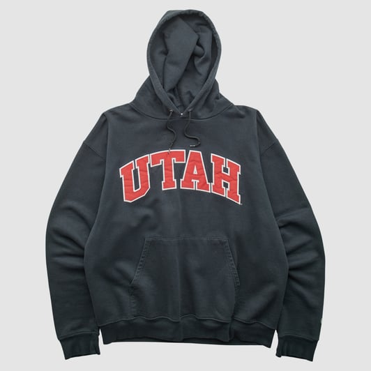 Utah Utes Champion 2000s Hooded Pullover Sweatshirt - Black - S by Fanatics Real Vintage