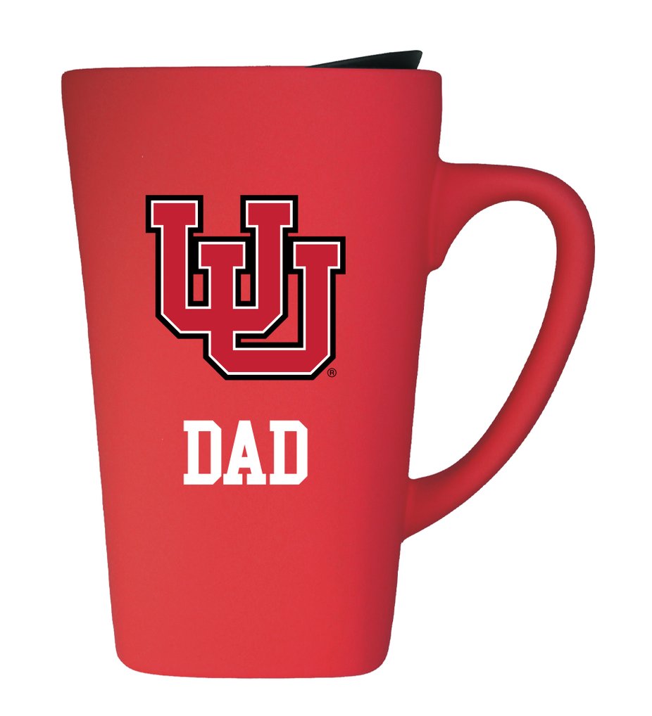 Utah Utes Dad Logo 16oz. Soft Touch Ceramic Mug with Lid