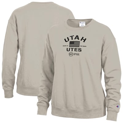 Utah Utes Champion Women's Operation Hat Trick Powerblend Sweatshirt - Tan