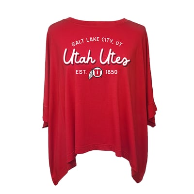 Utah Utes Flying Colors Apparel Women's Felicity Flowy T-Shirt - Scarlet
