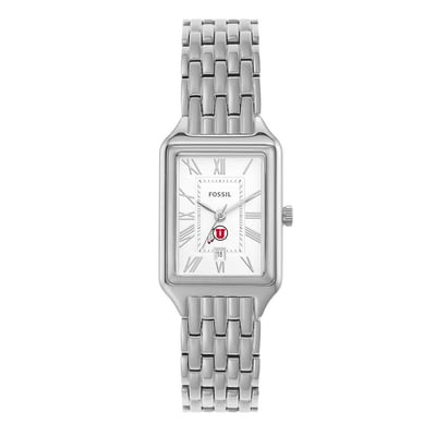 Utah Utes Fossil Women's Raquel Three-Hand Date Stainless Steel Watch
