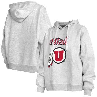  Utah Utes Pressbox Women's Janise Pullover Hoodie - Heather Gray
