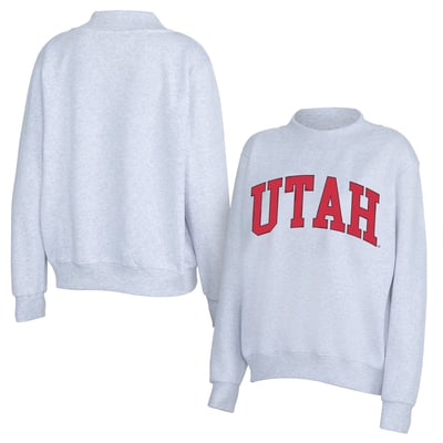 Utah Utes ZooZatz Women's Team Arch Mock Neck Sweatshirt - Gray