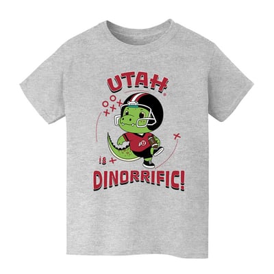 Utah Utes Vive La Fete Youth Dinorrific T-Shirt - Gray