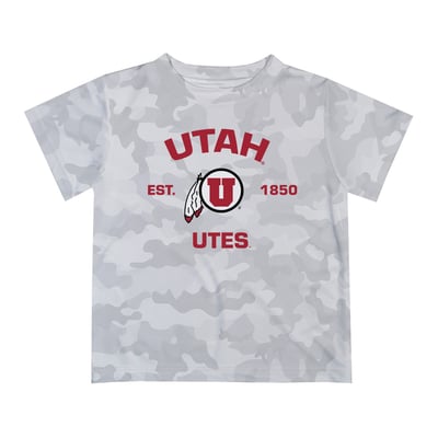  Utah Utes Vive La Fete Youth Est. Date Camo T-Shirt - Gray
