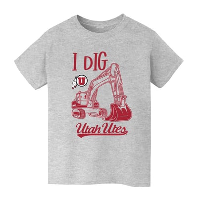 Utah Utes Vive La Fete Youth Excavator T-Shirt - Gray