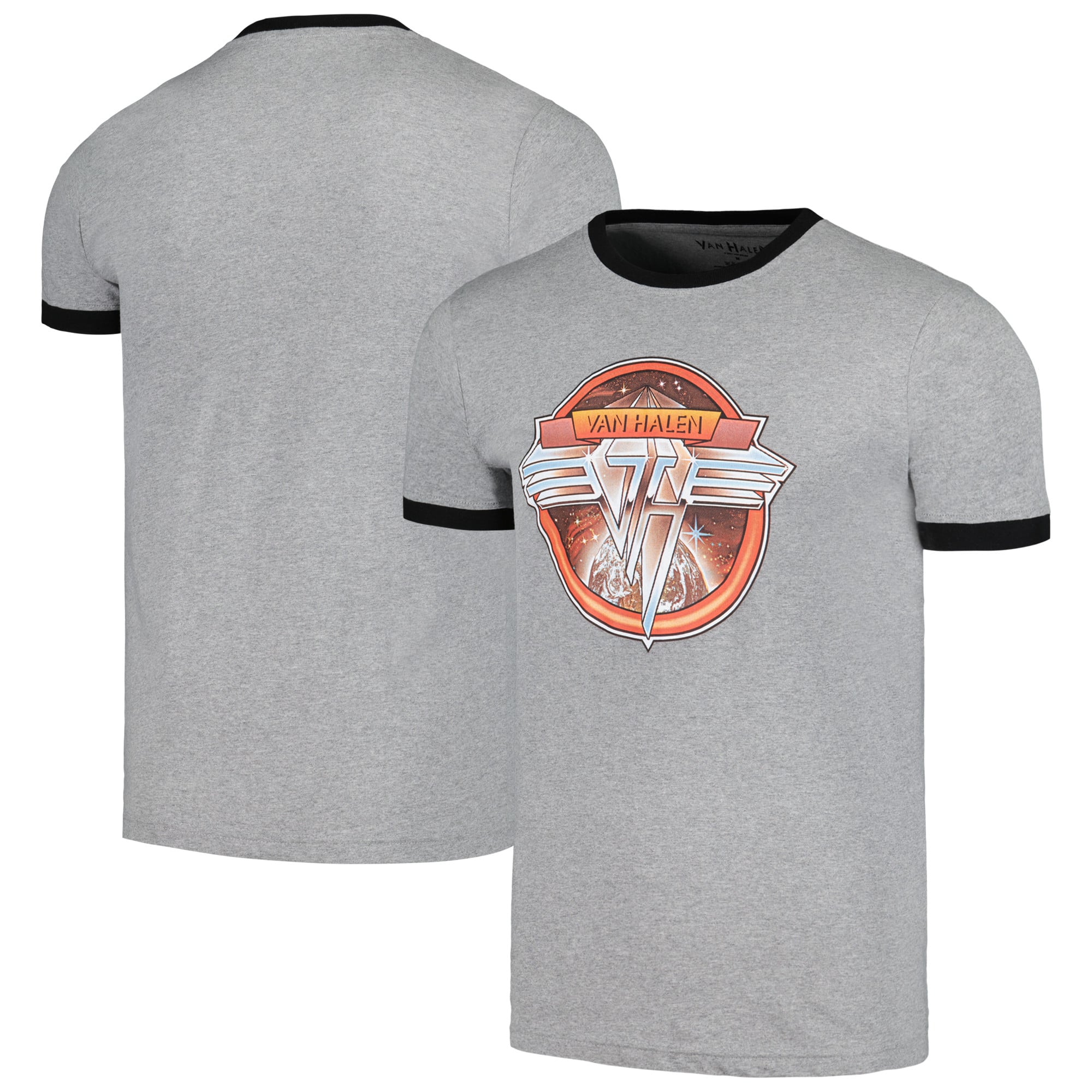 Van Halen Unisex Circle Logo Ringer T-Shirt - Gray