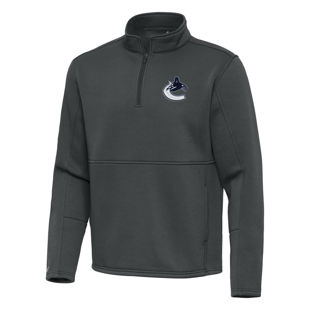 Vancouver Canucks Antigua Twist Quarter-Zip Pullover Jacket - Pewter
