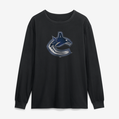 Vancouver Canucks  Metallic Mascot Long Sleeve T-Shirt - Black