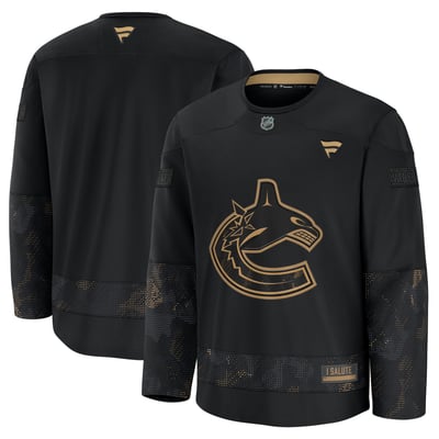  Vancouver Canucks Fanatics Military Appreciation Practice Jersey - Black