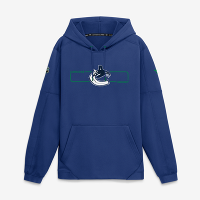 Vancouver Canucks Fanatics Authentic Pro Rink Fleece Pullover Hoodie - Blue