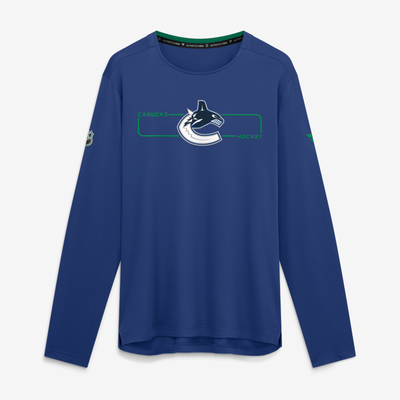 Vancouver Canucks Fanatics Authentic Pro Rink Tech Long Sleeve T-Shirt - Blue