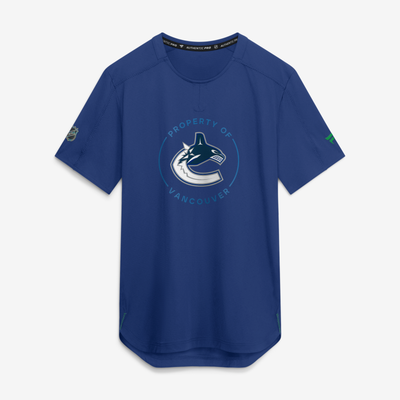Vancouver Canucks Fanatics Authentic Pro Train Performance T-Shirt - Blue