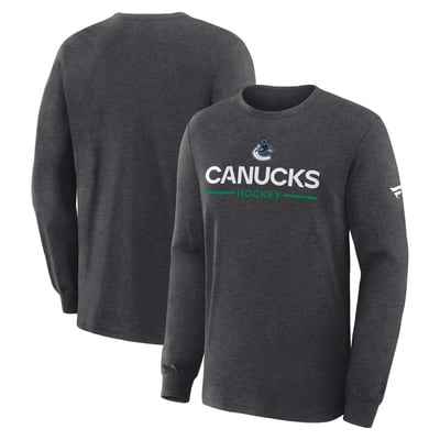 Vancouver Canucks Fanatics Authentic Pro Primary Long Sleeve T-Shirt - Charcoal