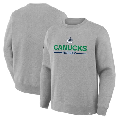 Vancouver Canucks Fanatics Authentic Pro Primary Sweatshirt - Steel