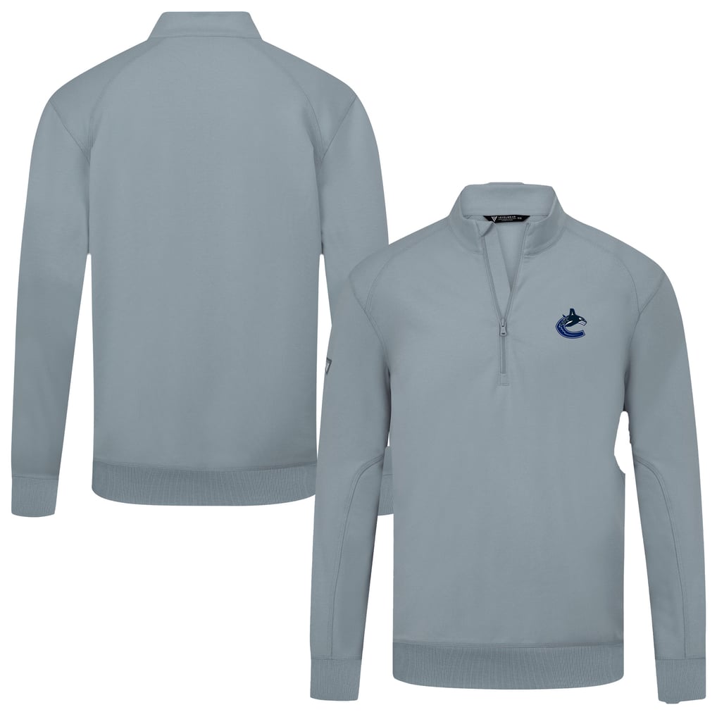 Vancouver Canucks Levelwear Upright Tri-Blend Quarter-Zip Pullover - Gray