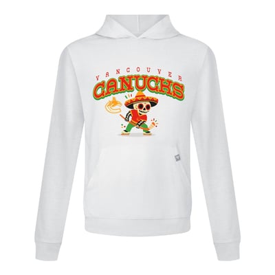 Vancouver Canucks Levelwear DOTD Sugar Skull Player Relay Hooded T-Shirt - White
