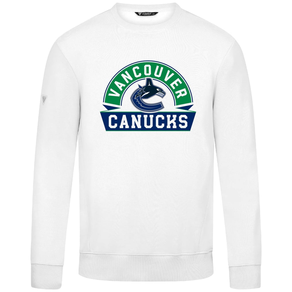 Vancouver Canucks Levelwear Zane Banner Arch Pullover Sweatshirt - White