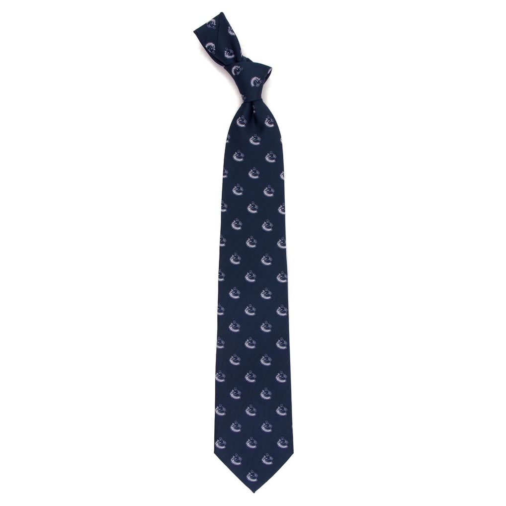 Vancouver Canucks Echo Woven Silk Tie - Navy