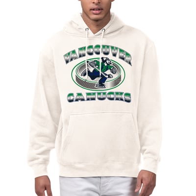  Vancouver Canucks Starter Face Off Fleece Hoodie - Cream