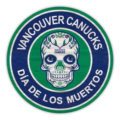 Vancouver Canucks 12" Sugar Skull Circle Sign