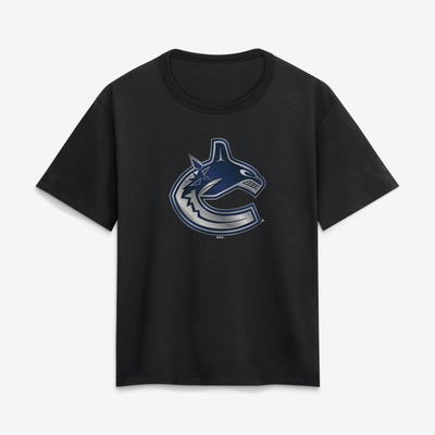Vancouver Canucks Women's Metallic Mascot T-Shirt - Black