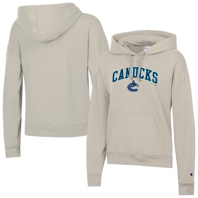 Vancouver Canucks Champion Women's  Arch Logo Hoodie - Oatmeal