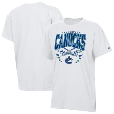 Vancouver Canucks Champion Women's  Crossing Sticks Oversized T-Shirt - White
