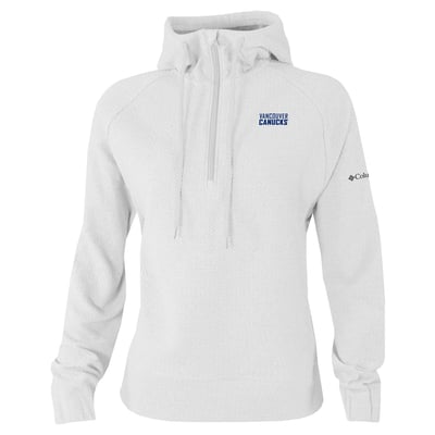 Vancouver Canucks Columbia Women's Half-Zip Swingcraft Tri-Blend Hoodie - White
