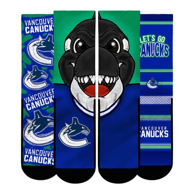  Vancouver Canucks Rock Em Youth Fan Favorites Three-Pack Crew Socks Set - Blue
