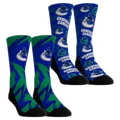  Vancouver Canucks Rock Em Youth Game Day Two-Pack Crew Socks - Blue