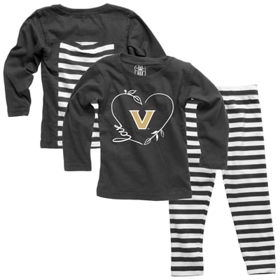 Vanderbilt Commodores Wes & Willy Girls Infant Long Sleeve Top and Pant Set - Black
