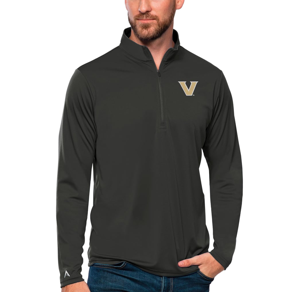 Vanderbilt Commodores Antigua Tribute Quarter-Zip Top - Charcoal