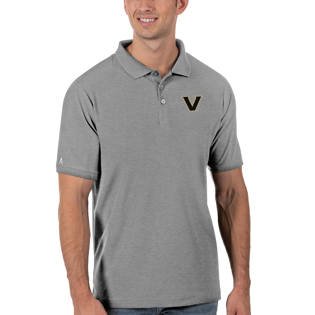 Vanderbilt Commodores Antigua Legacy Pique Polo - Heathered Gray
