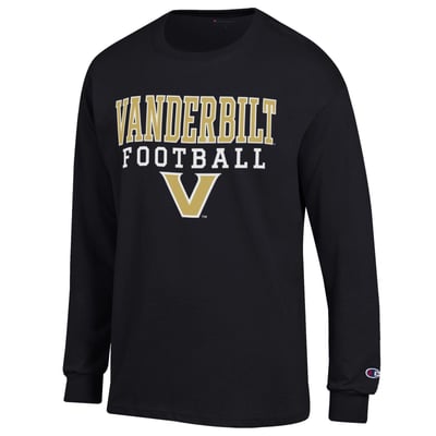 Vanderbilt Commodores Champion Football Stack Long Sleeve T-Shirt - Black
