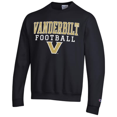 Vanderbilt Commodores Champion Football Stack Sweatshirt - Black