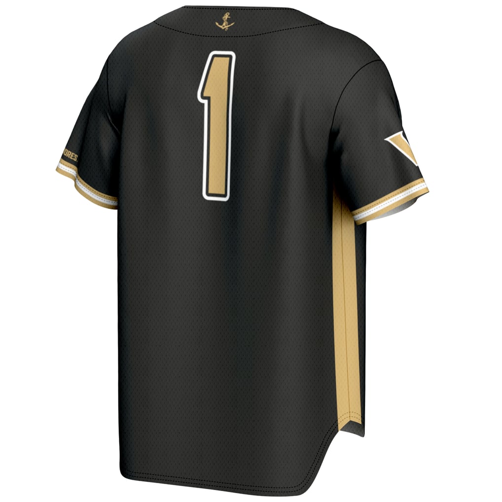 #1 Vanderbilt Commodores GameDay Greats Lightweight Baseball Jersey - Black