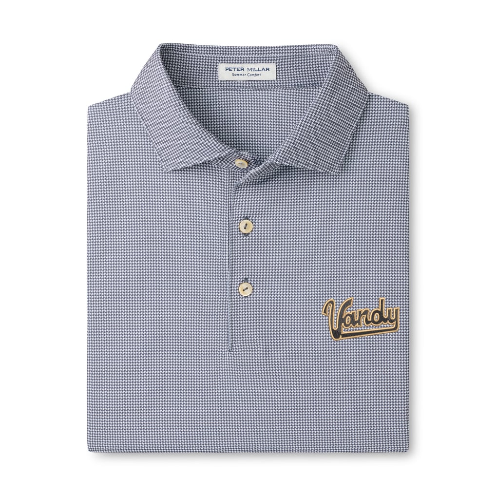  Vanderbilt Commodores Peter Millar Border Performance Jersey Polo - Gray