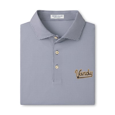  Vanderbilt Commodores Peter Millar Border Performance Jersey Polo - Gray
