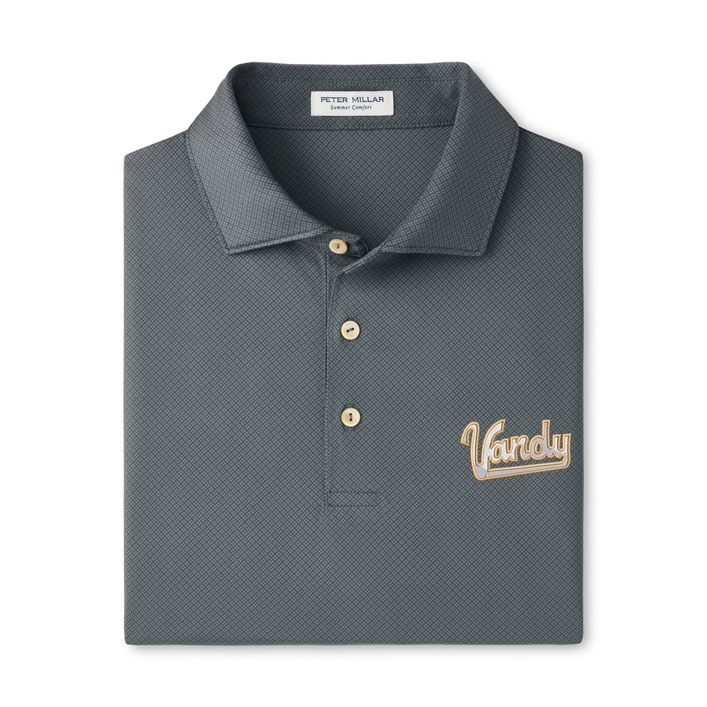  Vanderbilt Commodores Peter Millar Hugo Performance Jersey Polo - Gray