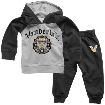 Vanderbilt Commodores Wes & Willy Toddler Raglan Hoodie & Sweatpants Set - Gray/Black