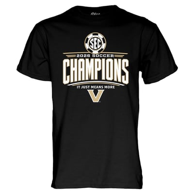 Vanderbilt Commodores Blue 84 Unisex 2026 SEC Women's Soccer Regular Season Champions Locker Room T-Shirt - Black