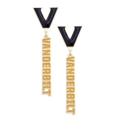 Vanderbilt Commodores CANVAS Style Women's Enamel Drop Earrings