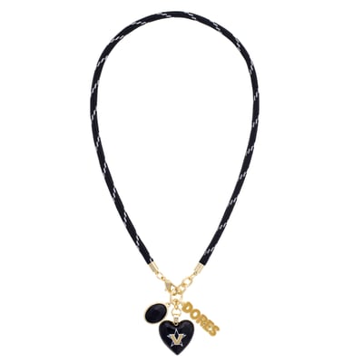 Vanderbilt Commodores CANVAS Style Women's Heart Paracord Necklace