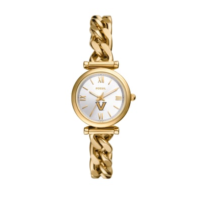 Vanderbilt Commodores Fossil Women's Carlie Gold-Tone Stainless Steel Watch