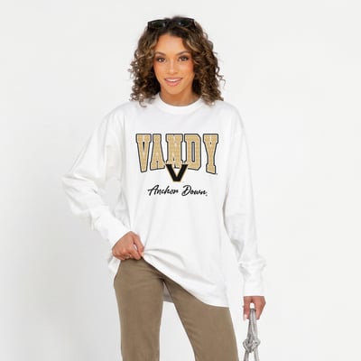 Vanderbilt Commodores Gameday Couture Women's Sweet Spot Oversized Long Sleeve T-Shirt - White